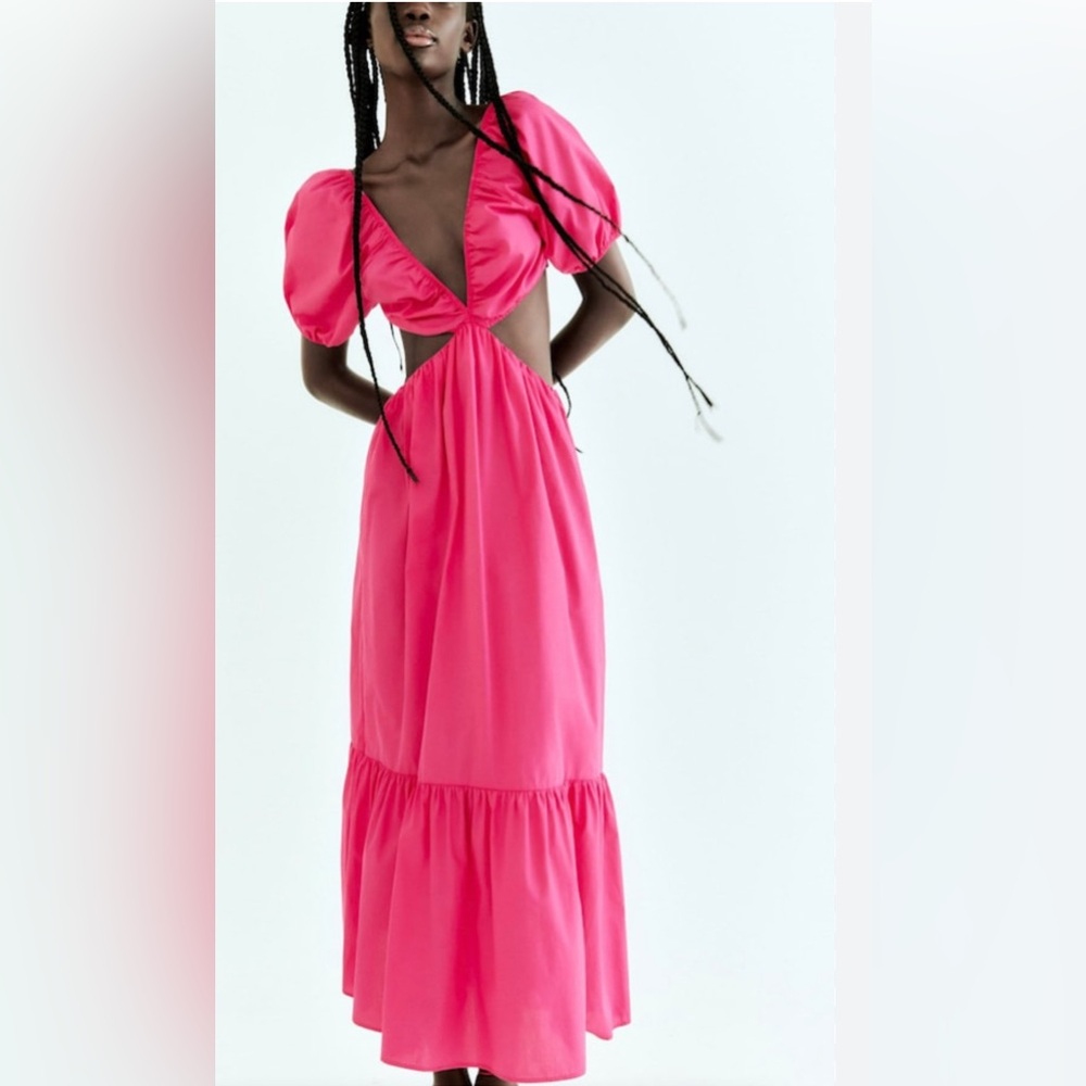 Zara Cut Out Poplin Dress